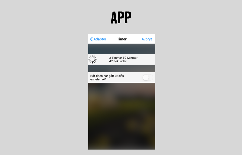 App-vy på en mobiltelefon med timerfunktion