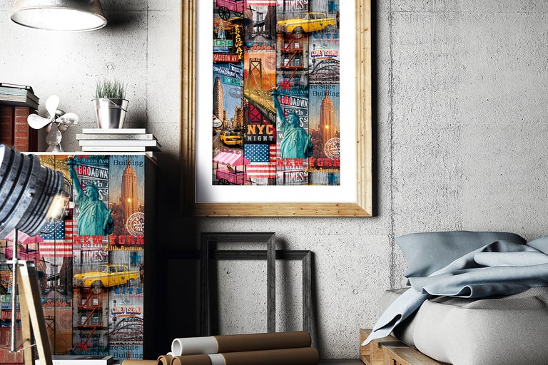 Dekorativ New York väggbild i ram