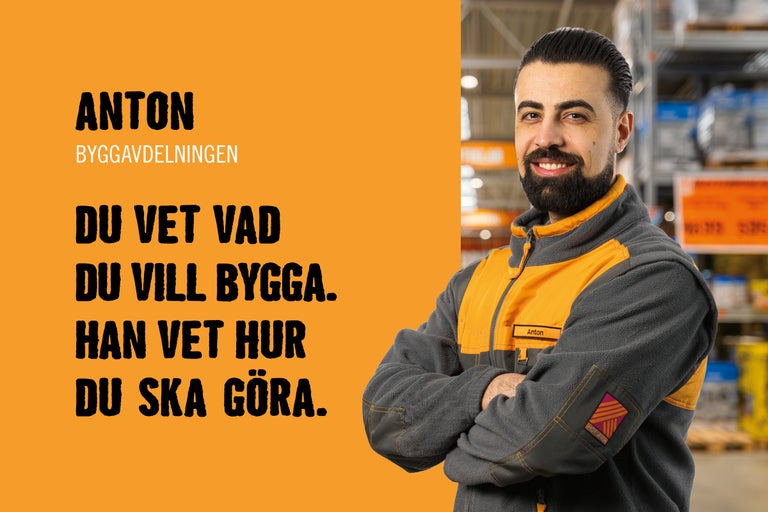 Anton från byggavdelningen på Hornbach finns här för att ge dig råd och hjälp.