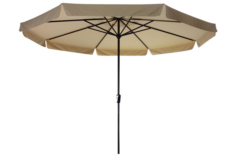 Beige parasoll med ram