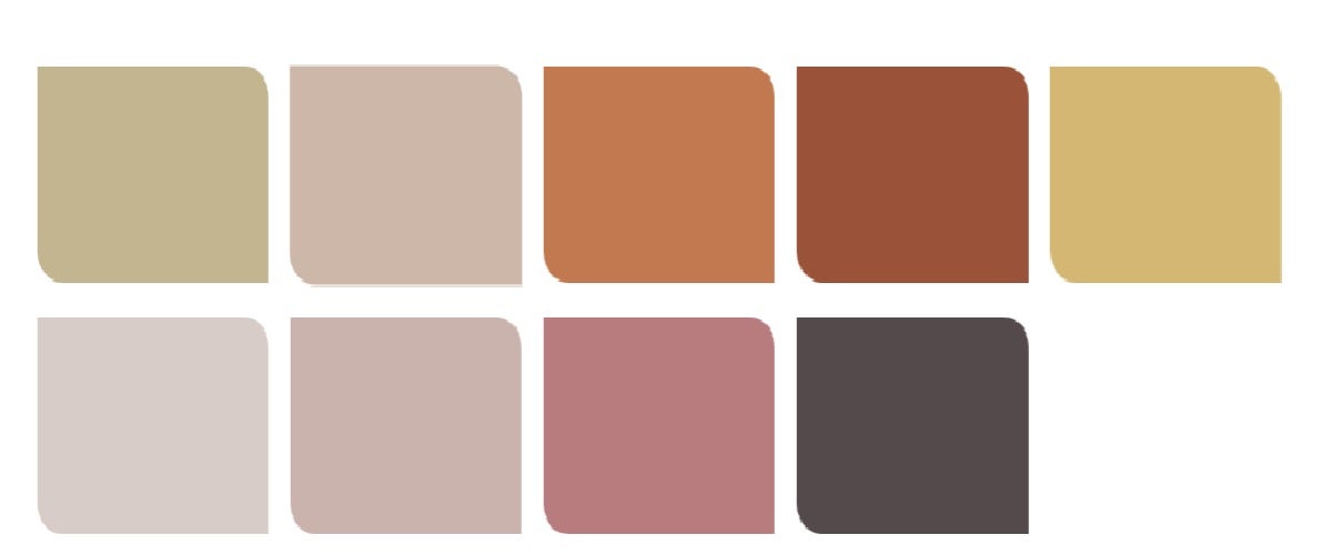 Färgprover med olika nyanser