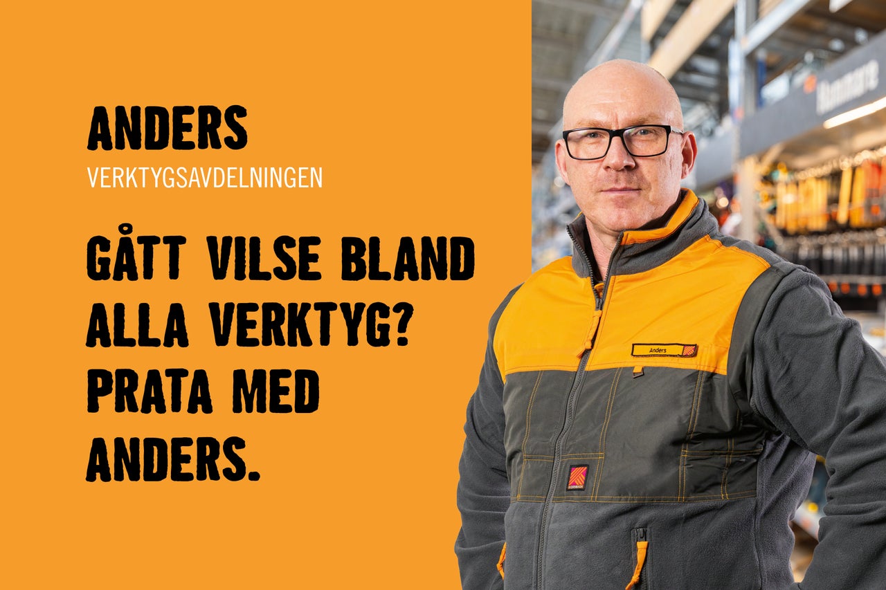 Hornbach-medarbetare Anders från verktygsavdelningen