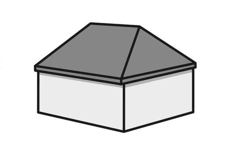 Symbolisk bild av ett hus med sadeltak