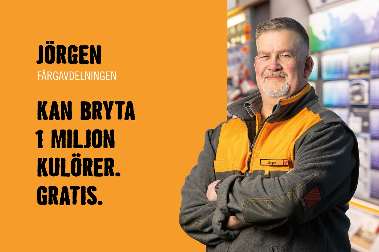 Jürgen från färgavdelningen kan bryta 1 miljon kulörer. Gratis.