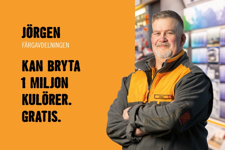 Jürgen från färgavdelningen kan bryta 1 miljon kulörer. Gratis.