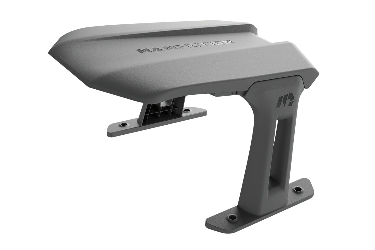Mammotion garage för robotgräsklippare i grå plast med skyddstak
