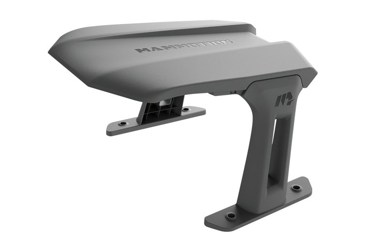 Mammotion garage för robotgräsklippare i grå plast med skyddstak