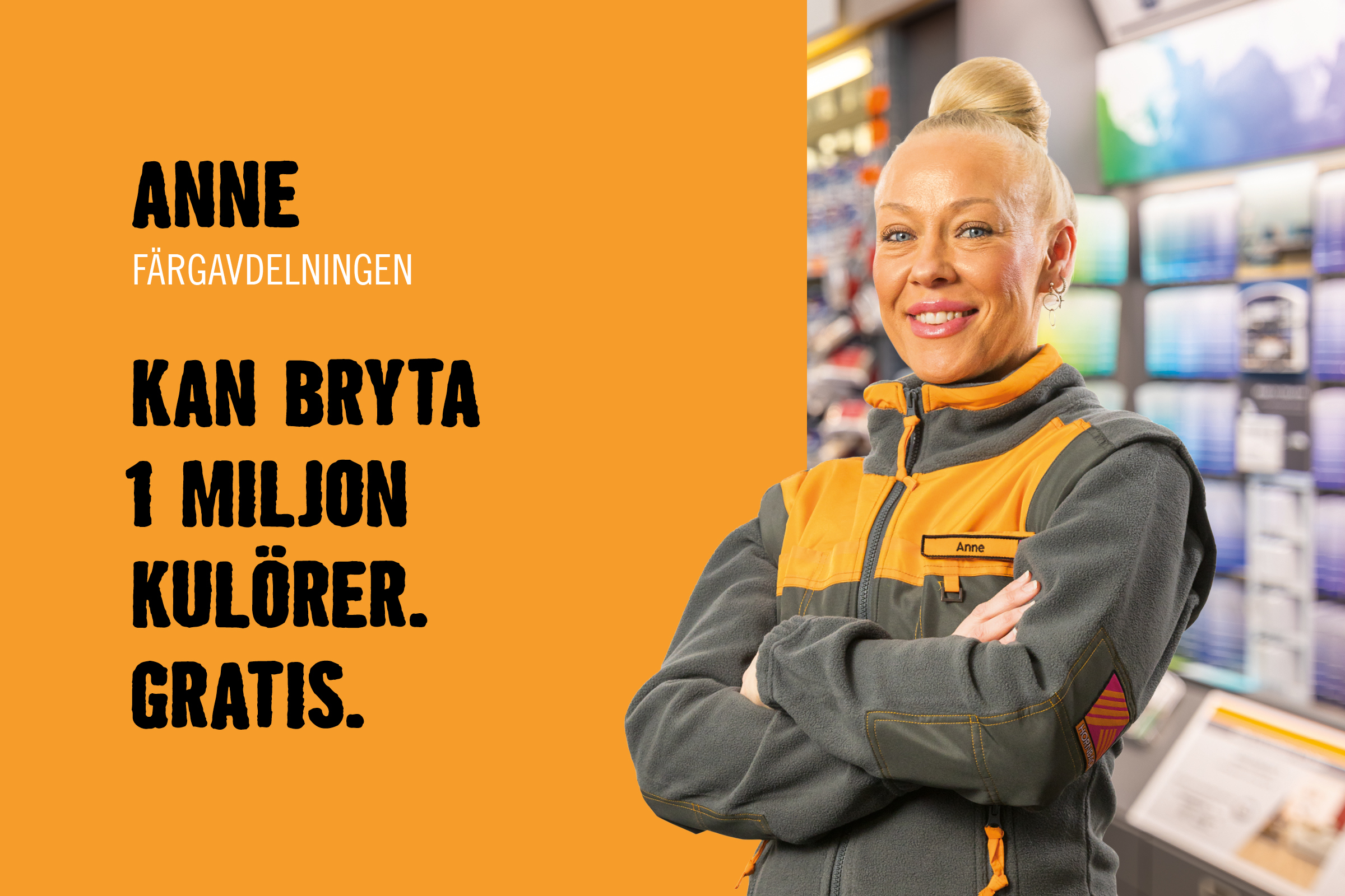 Bild på Anne från färgavdelningen som kan bryta en miljon kulörer. Gratis.