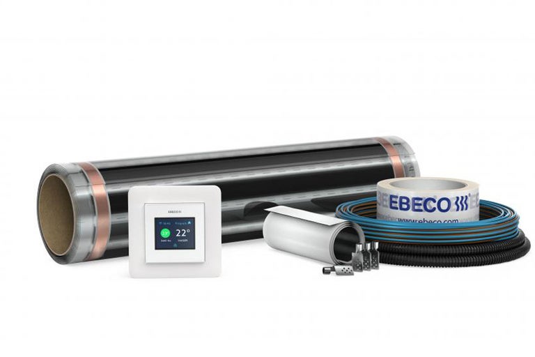 Ebeco golvvärmeset med värmefolie, termostat och tillbehör