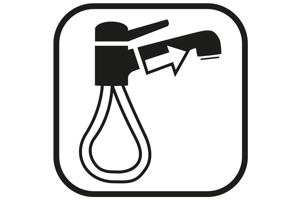 Symbol för armatur med utdragbar handdusch