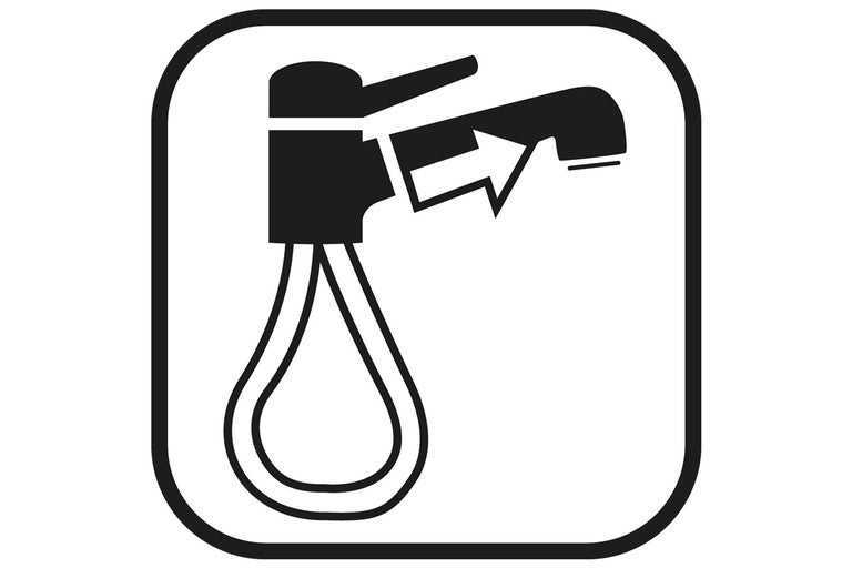 Symbol för armatur med utdragbar handdusch