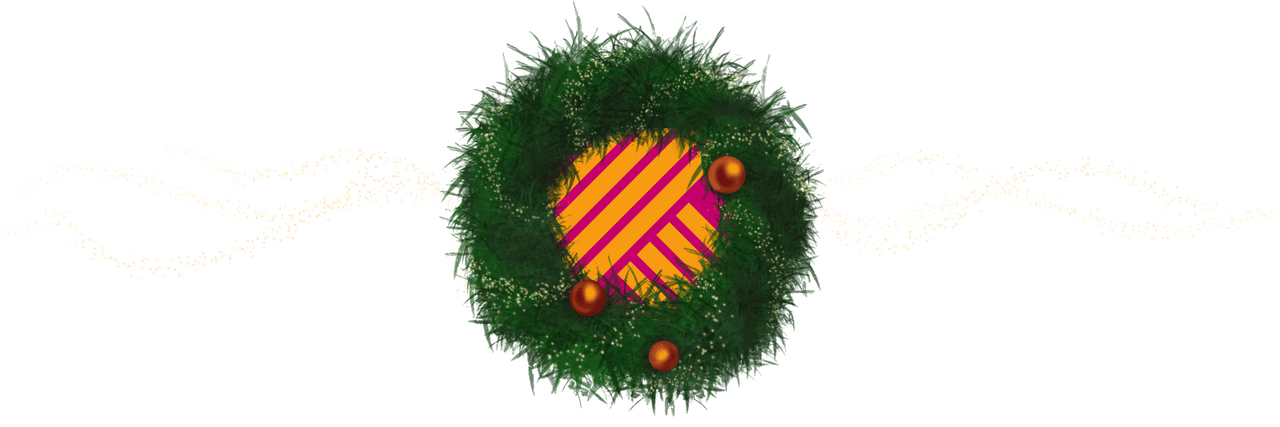 Dekorativ dörrkrans med kulor och band