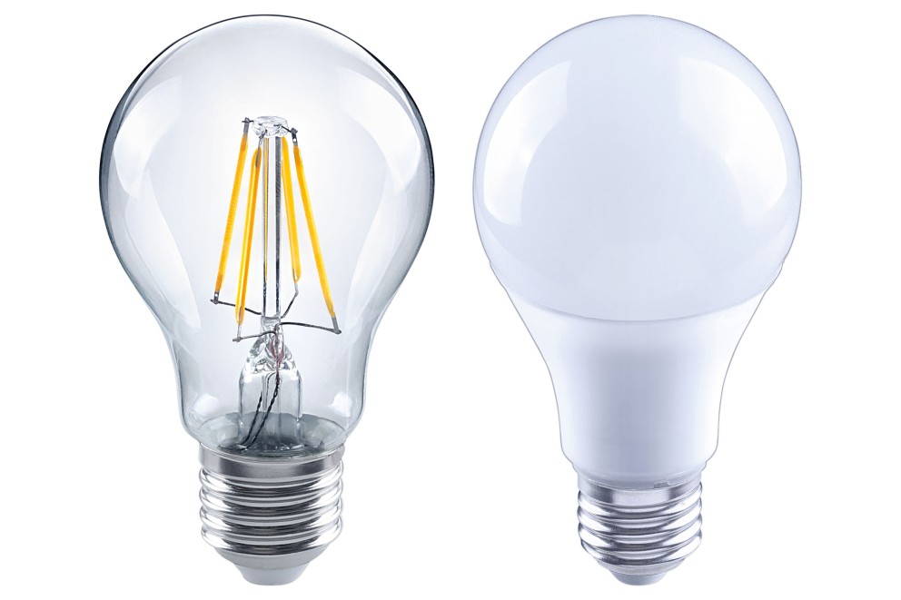 Två LED-lampor med E27 sockel
