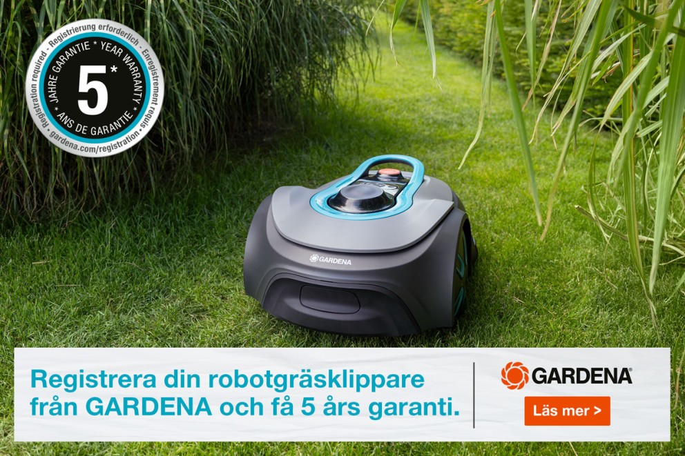 Gardena kampanj – 5 års robotgaranti