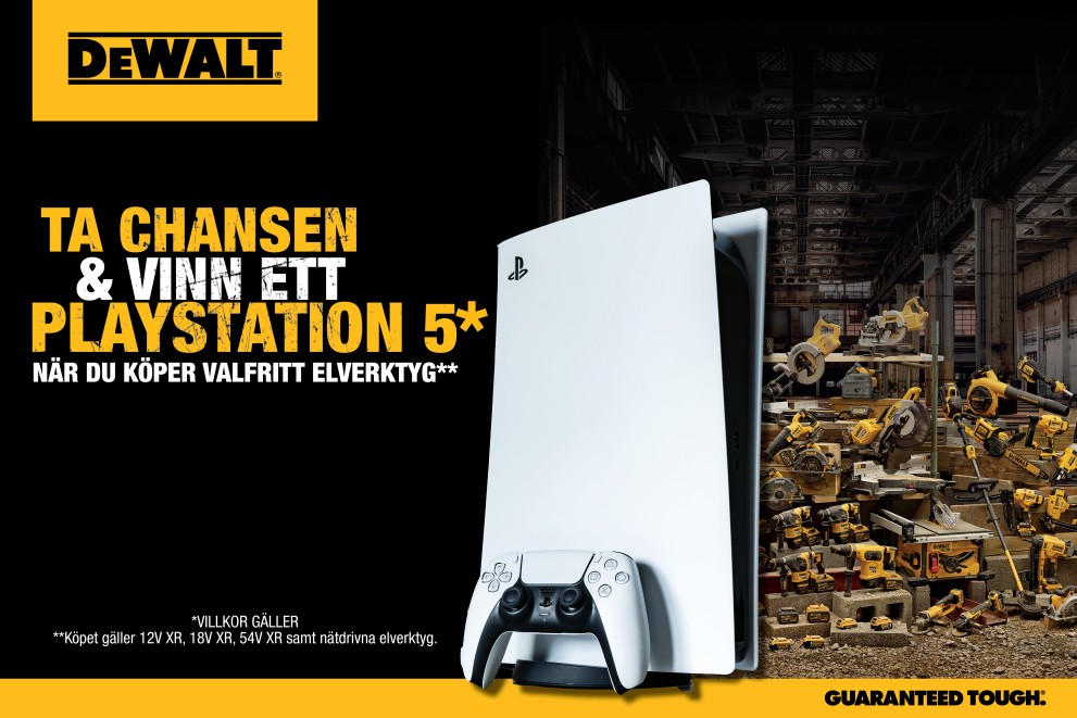 AVSLUTAD Tävla med DEWALT om chansen att vinna ett Playstation