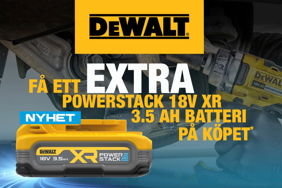 
							DEWALT – batteri utan extra kostnad!
						