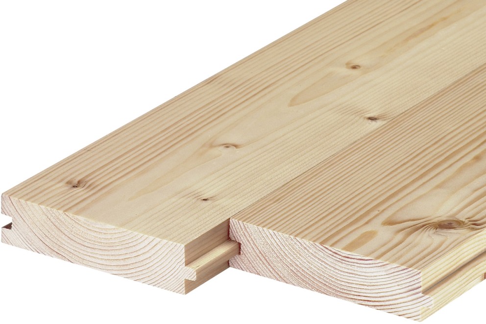 Träpanel med not och spont i detalj
