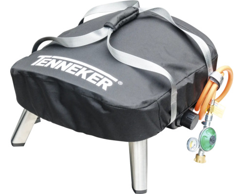 Bärbar gasolgrill från Tenneker med handtag och gasanslutning