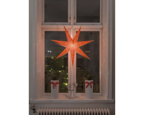 Adventsstjärna KONSTSMIDE 78cm orange inkl. sladdställ