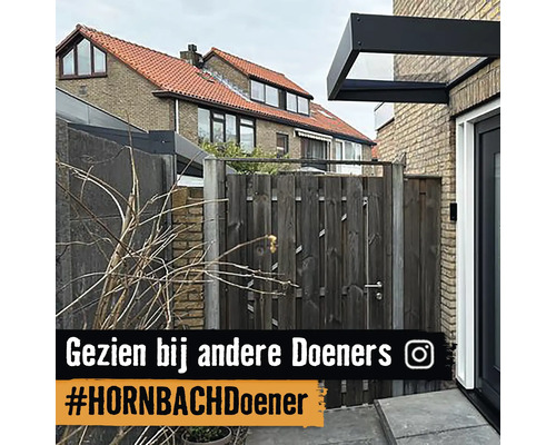 Entré med trästaket och tak