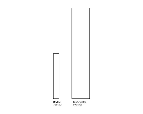 Sockel 7,2x59,6 och trappstegsskiva 23,3x120