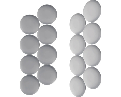 Grå akrylkulor i två rader