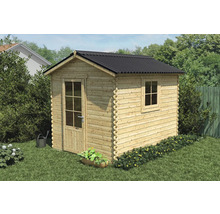 Trädgårdshus i trä med dörr och fönster