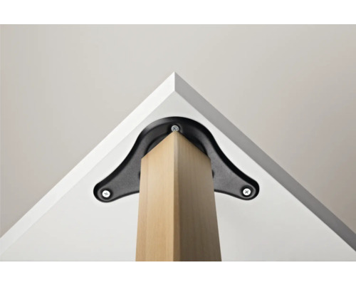 Bordsbensfäste med monteringsplatta och skruvar