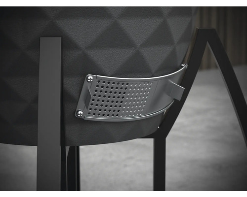 Detaljbild av en grill med ventilationsöppning