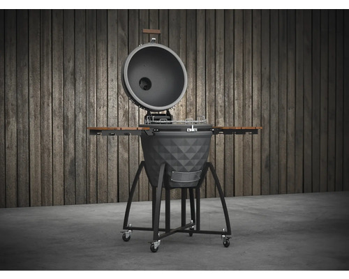 Keramisk grill med sidobord och lock