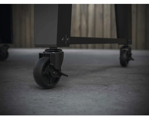 Hjul med lås på en grill