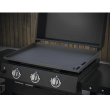 Grillplatta med tre brännare och öppet lock