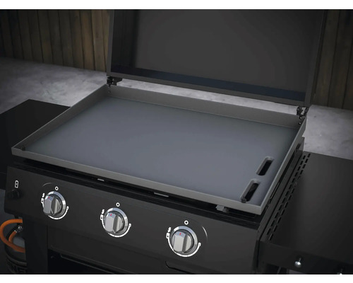 Grill med stekbord och kontrollknappar