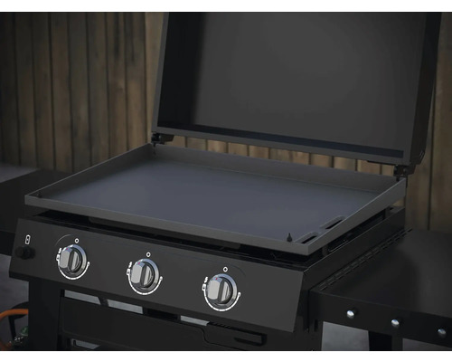 Grill med tre brännare och stekplatta