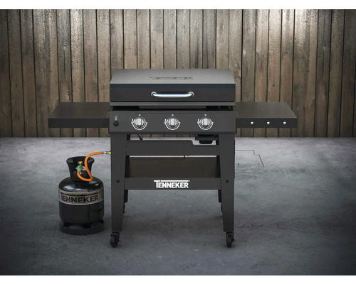 Tenkerker gasolgrill med sidobord och gasflaska
