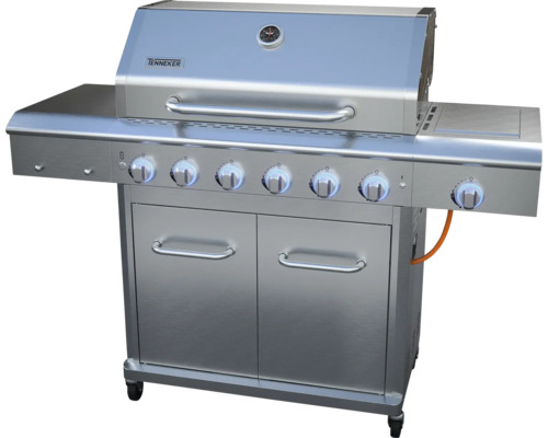 Tenneker gasolgrill med sex brännare, sidobrännare och underskåp