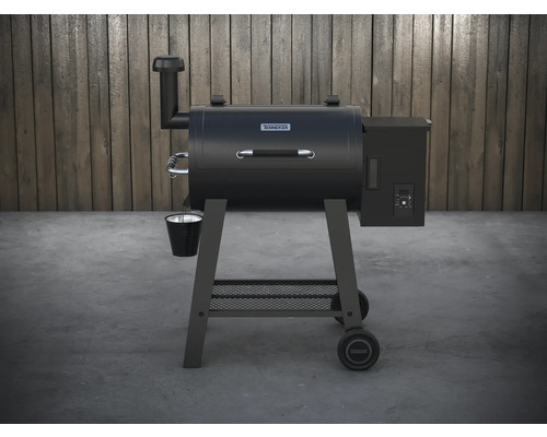 Tenneker pelletgrill på hjul med förvaringsutrymme och fettuppsamlare