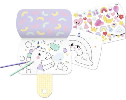 Målarbok med klistermärken och färgstärnor