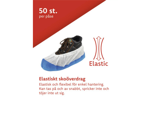 Elastiska skoöverdrag, 50 stycken per påse