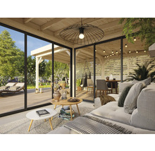 Paviljong PALMAKO Lenna Slide 24,9m² set 411 588x588cm doppimpregnerad brun