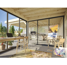 Paviljong PALMAKO Lenna Slide 24,9m² set 411 588x588cm doppimpregnerad brun