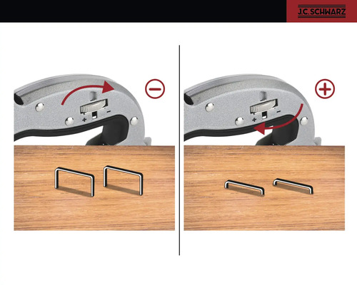 Inställningsalternativ för en häftpistol med klammer