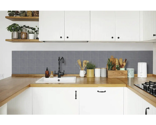Väggplattor självhäftande D-C-FIX enfärgad mörkgrå 15,25x15,25cm 6st Väggplattor självhäftande D-C-FIX enfärgad mörkgrå 15,25x15,25cm 6st