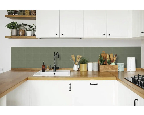 Väggplattor självhäftande D-C-FIX enfärgad olive 15,25x15,25cm 6st Väggplattor självhäftande D-C-FIX enfärgad olive 15,25x15,25cm 6st