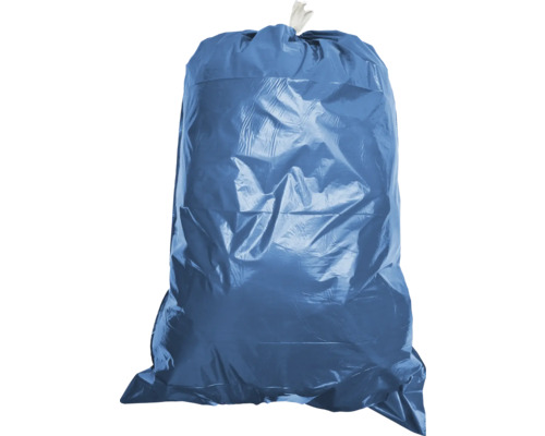 Blå sopsäck fylld