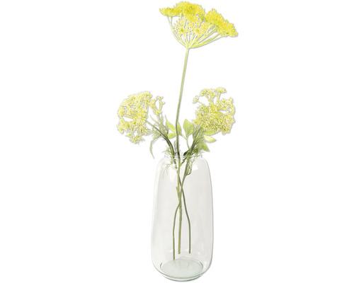 Konstgjord gul blomma i glasvas