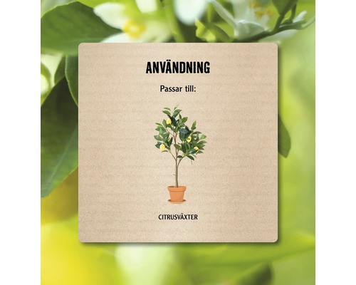Användningsinformation för citrusväxter
