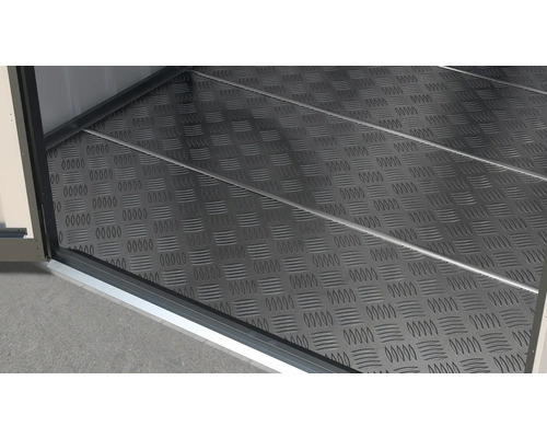 Golvplatta med räfflat plåtmönster