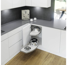Kökshörn med svängbara utdragselement för optimal rumsanvändning