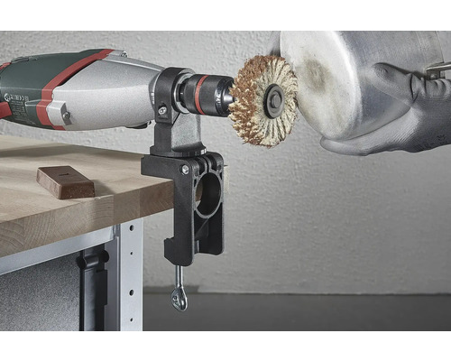 Polerset med borrmaskin och arbetsbänk